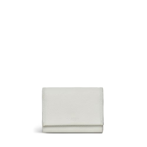 Radley London Alba Place Medium Flapover Purse for Women, in Grained Leather, with 7 Card Slots, Goose Grey, Minimalist