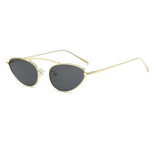 YAMEIZE Trendy Cat Eye Sunglasses - Vintage Metal Frame Eyewear UV400 Protection for Women Men Outdoor