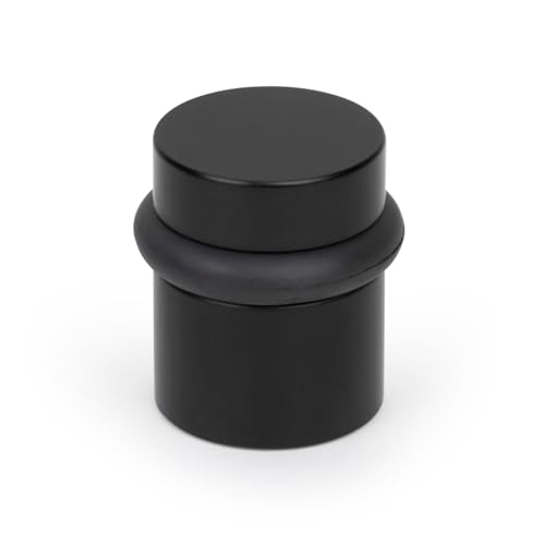 Mega Handles Floor Door Stopper, Black Stopper Quickly Installed Wall Protector, Wall Protectors from Door Knobs, Floor Door Stop with Mounting Hardware Included - Matte Black - 1.5 Inch