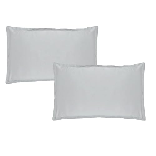 Image of Trance Home Linen 100% Cotton 400TC Satin Premium Pillow Covers | Skin & Hair Friendly Pillow Covers | Set of 2 Pillow Cases |Standard Size (18 x 28 inch, Silver Grey)
