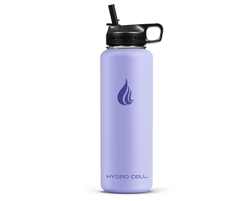 Image of HYDRO CELL Stainless Steel Insulated Water Bottle with Straw - For Cold & Hot Drinks - Metal Vacuum Flask with Screw Cap and Modern Leakproof Sport Thermos for Adults (Lilac 40oz)