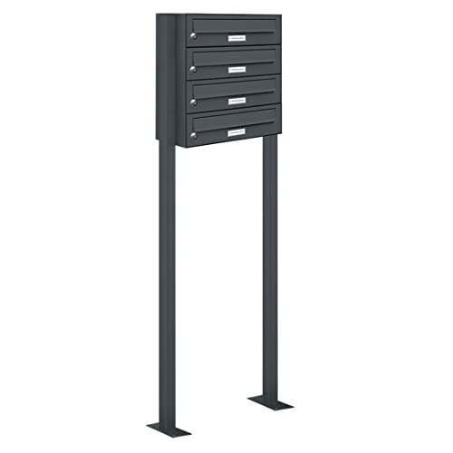 AL Briefkastensysteme 4er Briefkasten als Standbriefkasten, 4 Fach...