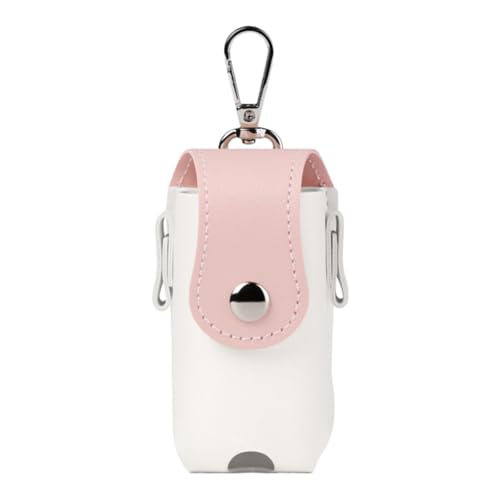 Lljsszr Golf Ball Waist Bag for 2 Golf Balls Attraction Closure with Buckle Clip Portable Storage Case, White and Pink