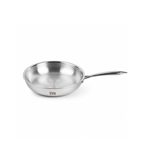 Mercado Triply Stainless Steel Fry Pan 20 cm (1.2L) | SS304 Food Grade | Even Heat Distribution | Ideal for Frying &amp; Sautéing | Induction &amp; Ga