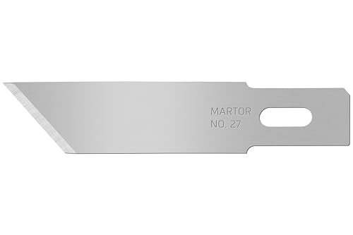 MARTOR 10 x cuchilla gráfica, hojas de recambio, cuchilla artesanal, Escalpelo, 9,3 mm, afilado, un solo uso, nº 27
