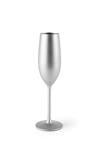 Flûtes platines de table lot de 6 verres à champagne argentés - 2