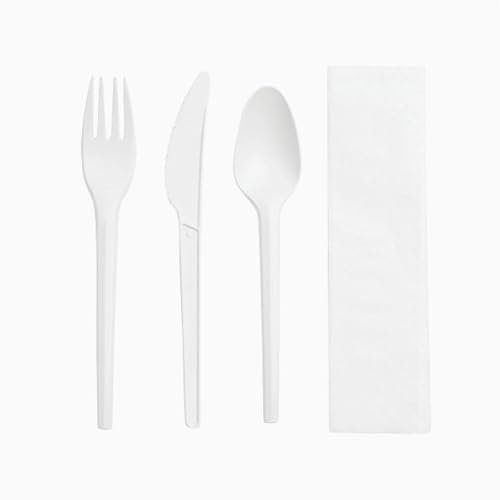 Cubiertos CPLA de 16cm en set compostable para comida para llevar 3
