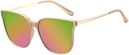 DUCO Oversized Polarized Sunglasses for Women, Trendy Mirrored Sh...