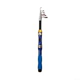 Mini canna da pesca con mulinello a spinner, design telescopico per una pesca efficiente in movimento (1,5 m blu)