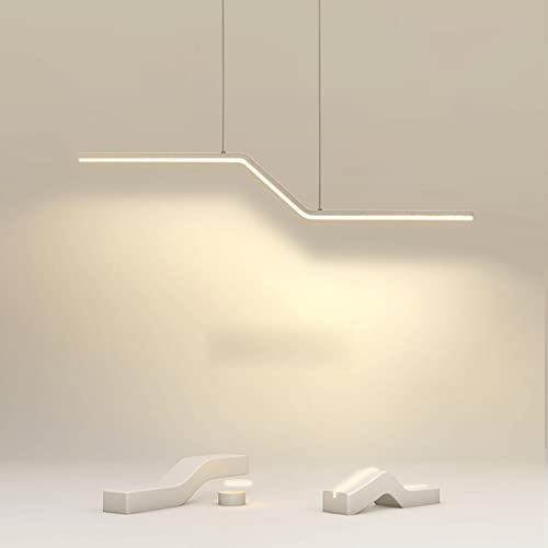 Suspension linéaire LED 18W blanche en silicone pour éclairage de table à manger - 4