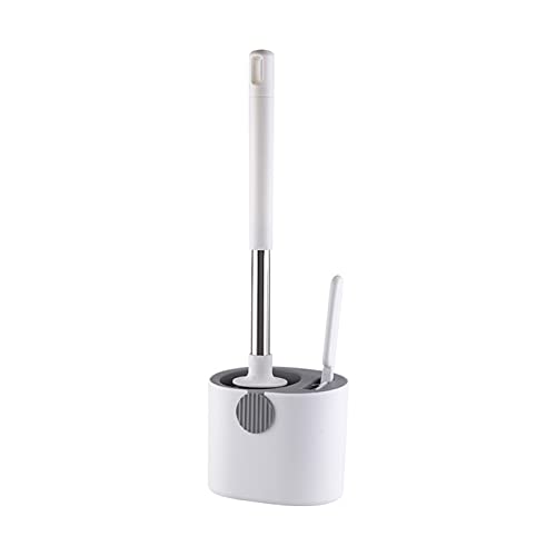 Fiudx Toilet Bowl Cleaner Brush,Silicone Toilet Brush with Holder, Bathroom Toilet Bowl Brush Set Deep Cleaning Toilet Brushes (Gray)