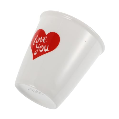 MUCKLILY Taza De Agua Para Pareja De Cerámica Sin Asa Forma De Corazón Taza De Boda Reutilizable Para Bodas Fiestas y Regalos De San Valentín