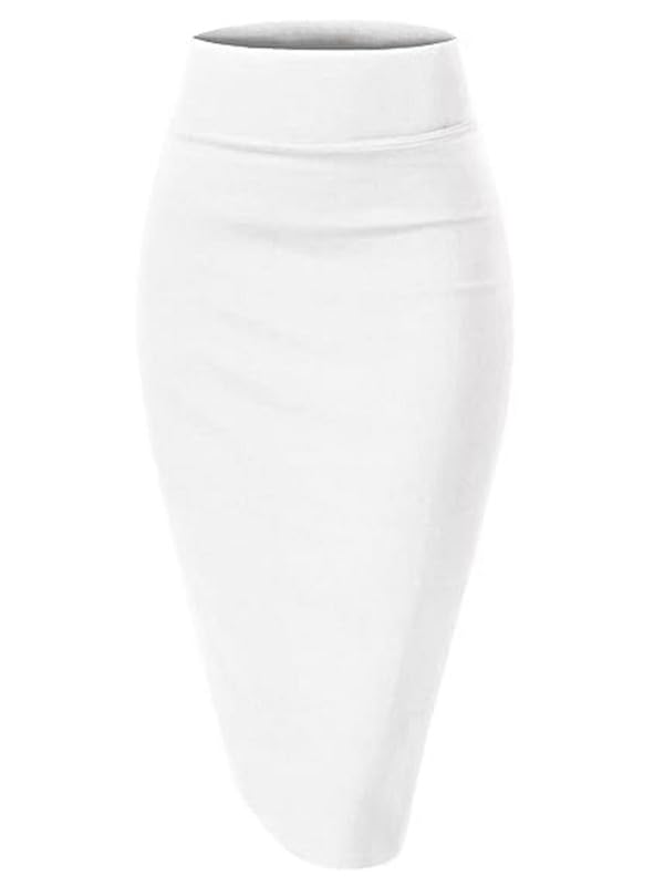 TRENDMALLS Women's High Waist Stretch Below Knee Suit Pencil Skirts for Women