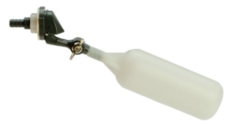 Kerick Valve MAB22 PVC Mini Float Valve, Tank Mount, Adjustable Arm, 1.5 gpm at 60 psi, 1/4" Barbed
