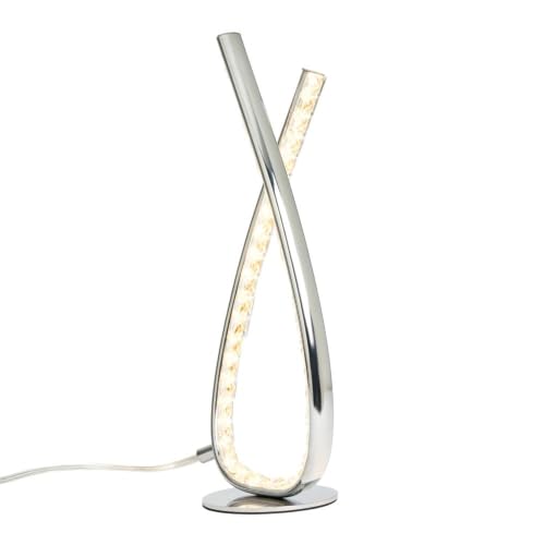 Image of LITECRAFT Jaylin Sculptural Crystal Effect Chrome 11 Watt Integrated LED Table Lamp