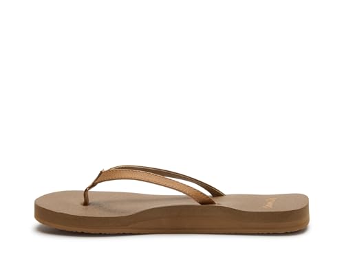 Sanuk Yoga Joy | Flip Flops for Women | Yoga Sandals For Women | Women's Beach Sandals | Memory Foam Footbed, Tan, 92