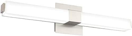 ZUZITO 24 inch LED Self-importance Lights Bar Nickel Toilet Lighting Fixtures Over Mirror 18W Cool White Gentle 6000K