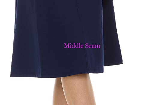 Womens Basic A-line Skater 27 Inch Length Skirt - BK-666A3