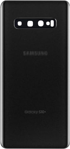 Galaxy S 10 Plus Back Glass Cover Replacement Housing Door (Waterproof) with Camera Lens and Frame +Tape Parts for Samsung Galaxy S10 Plus S10+ SM-G975U/W/F/DS + Tools(Black)
