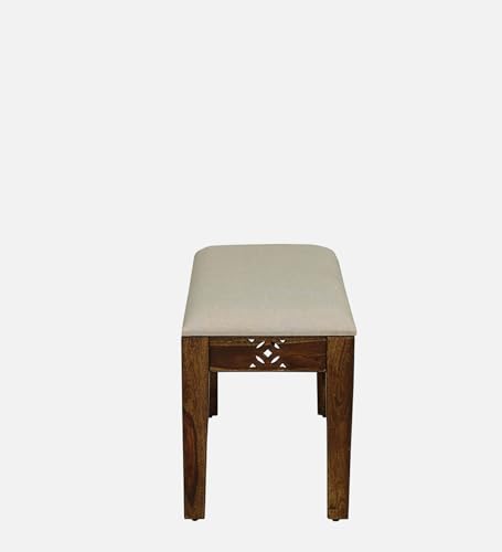 Image of Furniture Solid sheesham Wood Bench for Dining Room Drawing Room | Wooden Bench for Seating 3 Person Living Room with seat cousian (Teak Finish)