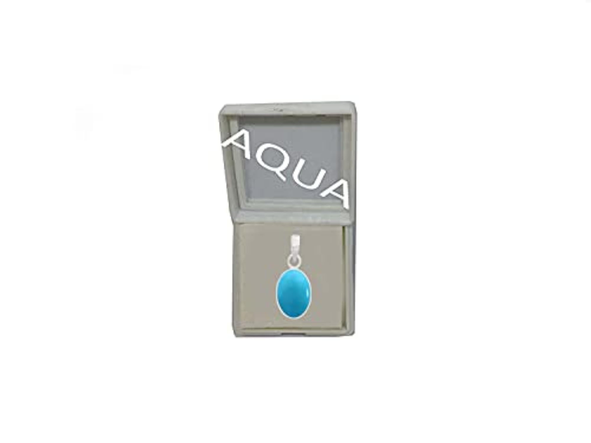 Pure 925 Silver Turquoise Birthstone Pendant, 7.25 Ratti