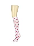HOCSOCX Womens/Girls Shin Guard Rash UNDER Sport Socks (Medium (Shoe Size 5-11), Hearts)