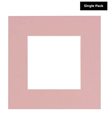CountryArtHouse Pink Acid Free 26x26 Square Picture Frame Mat with White Core Bevel Cut for 21x21 Pictures - Fits 26x26 Frame - Pack of 1 Matboard Show Kit with Acid Free Backing & Clear Bag