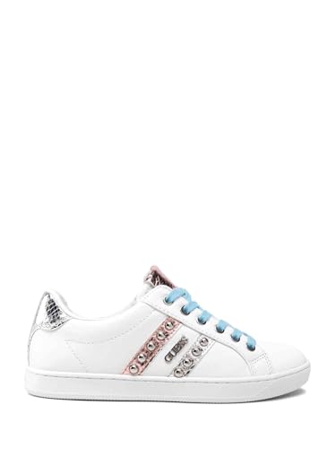 Chaussures GUESS Femmes FL5RLKELE12 Baskets Blanches Rose Look Sport Chic