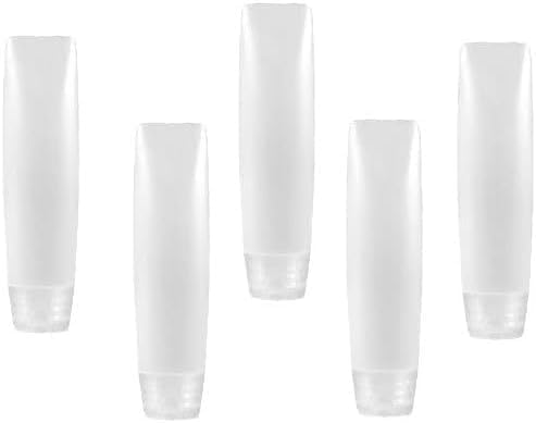 5 Pcs 1 oz Refillable Toothpaste Tubes, Empty Travel Bottles, Reusable Mini Lotion Bottles, Makeup Containers, Travel Dispensers, Refillable Containers Pump Dispensers Refillable Cosmetic(10 * 2.7cm)