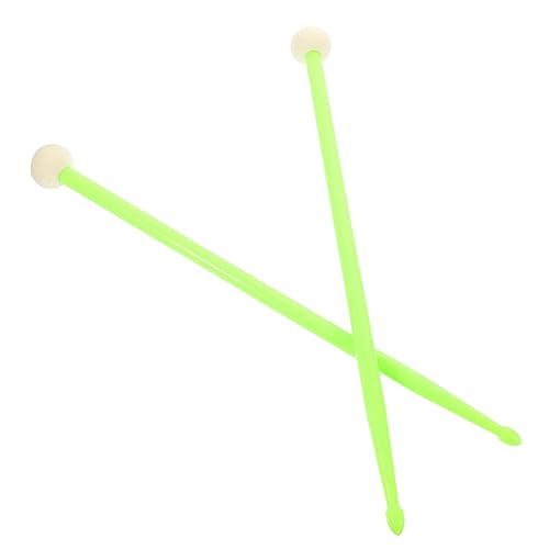 Baquetas Kisangel de doble cabeza para percusión, con punta de nailon, color verde lima, 1 par miniatura 1
