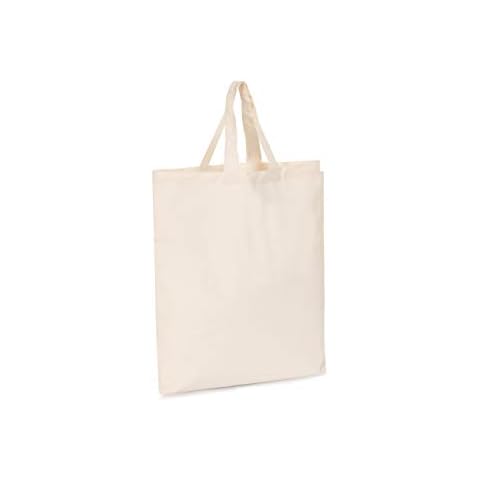 Plain Natural 100% Cotton Eco Friendly Shopping Tote Bag - Reusable Shopping Bag - Pack of 1 Cover