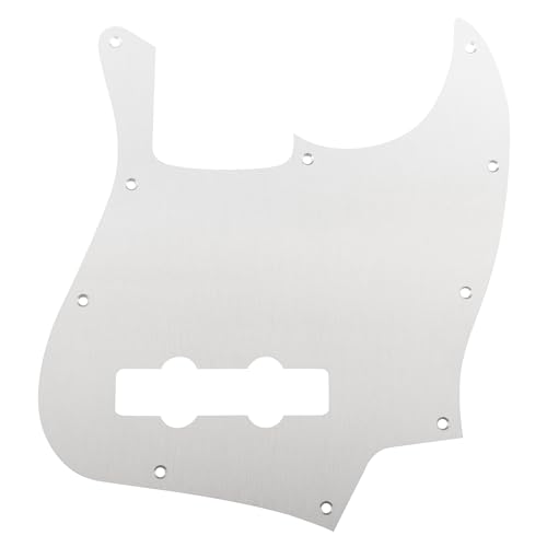 Musiclily Ultra 10 Holes Anodized Aluminum J-Bass Pickguard for Fender American Standard Jazz Bass Original Color