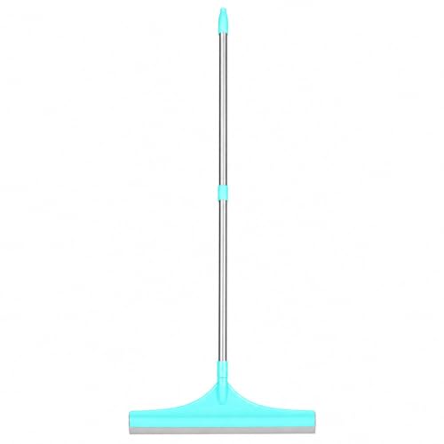 Image of Zureni Squeezee Wiper 16 inch with Silicone Blade, Laminated Rod, and Tapered Rubber for Water, Floor Cleaning, and Dirt Removal for Home, Glass & Tiles in Bathroom & Kitchen (Random Colours)
