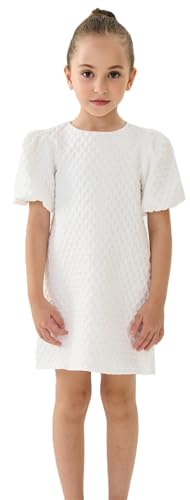 2Bunnies Textured Puff Sleeve T-Shirt Flower Girl Dress