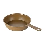HogarTech 304 for Stainless Steel Small Frying Pan 13cm Diameter, 3cm Height, Non- Coating, Ergonomic Straight Handle Camping, Hiking & Car Tours, Khaki