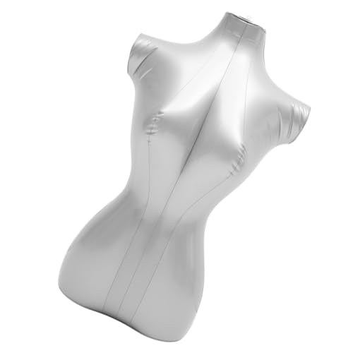 ibasenice 2pièces Mannequin Gonflable Demi-Corps pour Vêtements Femme Buste de Présentation Léger PVC Résistant à Usure pour Boutique ou Photographie Lot de Modèles Féminins Argentés