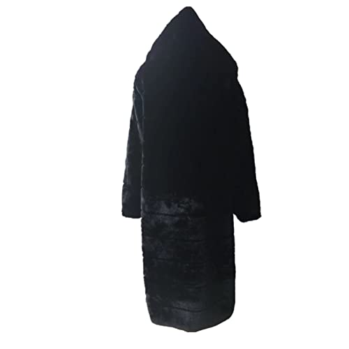 Lisa Colly Women's Winter Plus Size Parka Overcoat Long Sleeve Faux Fur Coat Jacket with Big Hooded (992 Black,5X-Large) - Thumbnail 4
