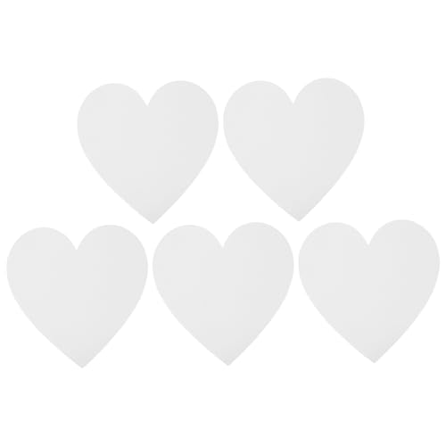 UKCOCO 5 piezas Tablero de Algodón para Pintura al Óleo Forma de Corazón Paneles DIY para Artistas Lienzo Grueso para Óleo Acrílico y Témpera Fácil de Transportar y Almacenar