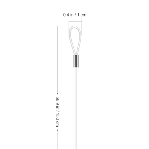 Image of KALLORY Clear Picture Hanging Wire Rope 59.05 Inch with Loops 12 Pieces Strong Hanging Cord for Frames Mirrors Clotheslines Home Decoration