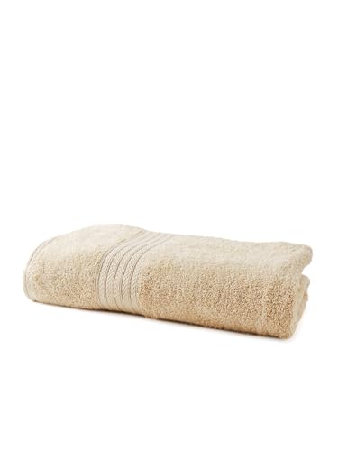 Image of Bombay Dyeing Towel 100% Cotton Tulip Bath Turkish Towel | 450 GSM, Super Soft & Ultra Absorbent | 75cm x 150cm | Hand Washable & Machine Washable (Beige - Flax)