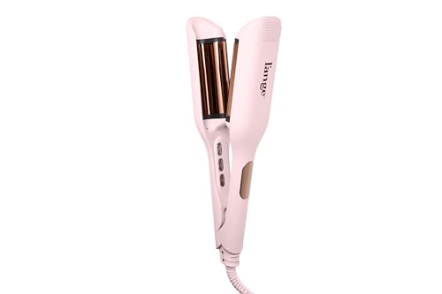 L'ANGE HAIR SculptWaver Titanium Deep Wave Crimper | Modern Crimper for Easy, Uniform Waves & Sculpted Texture | Negative Ion Technology for Frizz-Free Shine & Smooth Hair (Blush - Small)