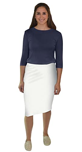 Kosher Casual Tube Skirt Knee Length Mid-Weight Viscose Spandex No Slit for Women2