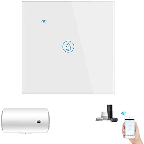 Smart Immersion Heater Timer Switch, 40A 8000W WiFi Water Heater Switch, Touch Switch, Automatic Operation, White