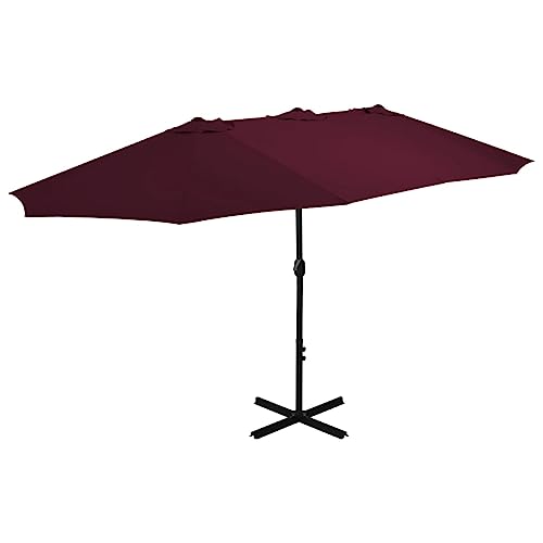 Parasol de jardin double 460x270 protégeant les grandes terrasses