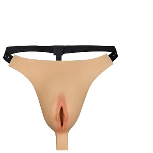 Tex-Eorey Silicone Pantaloni Triangolo Perizoma Nascondere Gaffio Cammello Dita Biancheria Intima per Crossdresser Transgender Ladyboy,Wheat,One Size
