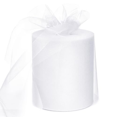 Bobine de tulle blanc de 183 m pour emballage cadeau et toile de fond