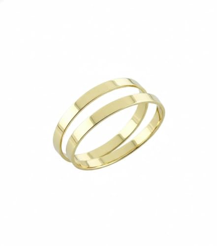 Branca Luminosa LTDA Par de Alianças Classic, Ouro 18K, Ajustável, Estilo Clássico, Unissex.