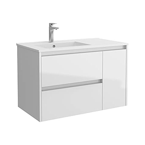Conjunto Mueble baño 85 cm con Lavabo 100% montado de fábrica Cover