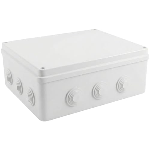 Lumonic Boîte de distribution blanche 300x250x120mm avec 12 ouvertures I Boîte de dérivation en saillie - IP65 I Boîte de jonction, boîte de serrage,...