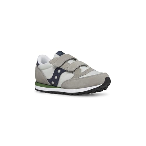 Saucony Jazz Double Hook and Loop Sneaker, Grey/Navy/Green, 2.5 US Unisex Big Kid - Thumbnail 2